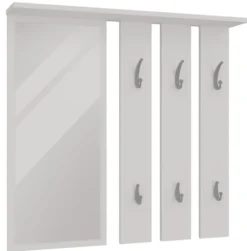 Appendiabiti a parete con specchio 85x82x15 cm bianco MIT7