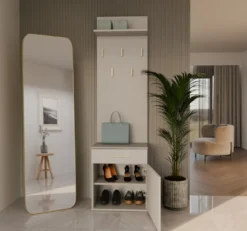 Appendiabiti con scarpiera moderno beige cashmere MIT8