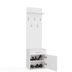 Appendiabiti con scarpiera moderno bianco MIT8