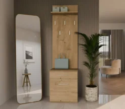 Appendiabiti con scarpiera moderno rovere MIT8
