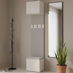 Appendiabiti ingresso 50x238 cm con scarpiera beige cashmere MIT17