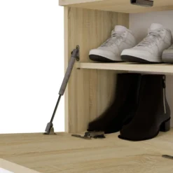 Appendiabiti ingresso 50x238 cm con scarpiera rovere chiaro e grigio MIT17