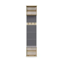 Appendiabiti ingresso 50x238 cm con scarpiera rovere chiaro e grigio MIT17