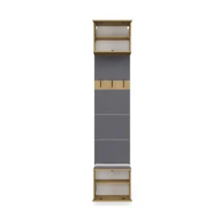 Appendiabiti ingresso 50x238 cm con scarpiera rovere e grigio MIT17