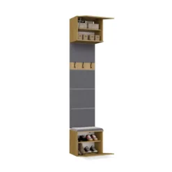 Appendiabiti ingresso 50x238 cm con scarpiera rovere e grigio MIT17