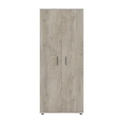 Armadio a 2 ante battenti 80x193x52 cm in rovere bianco e rovere scuro AG46