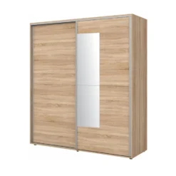Armadio a 2 ante scorrevoli moderno 180x200x59 cm rovere AG45