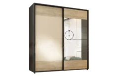 Armadio a 2 ante scorrevoli moderno 200x210 cm rovere chiaro e antracite AU46
