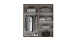Armadio a 2 ante scorrevoli moderno 180x200x59 cm marrone AG45