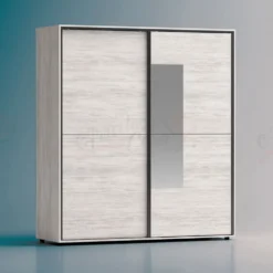 Armadio a 2 ante scorrevoli moderno180x200x59 cm bianco legno AG45