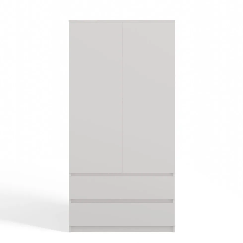 Armadio a 2 ante 90x180 cm con cassetti bianco opaco AT10