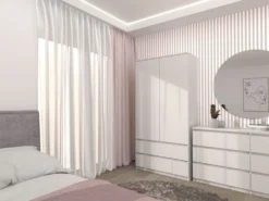 Armadio a 2 ante 90x180 cm con cassetti bianco opaco AT10