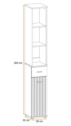Armadio a colonna con cassetto 30x203 ACP12