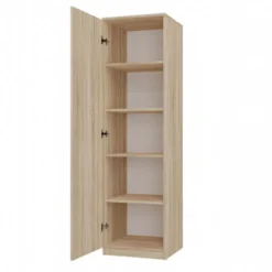 Armadio ad anta battente 50x180 apertura tip-on rovere chiaro AT7