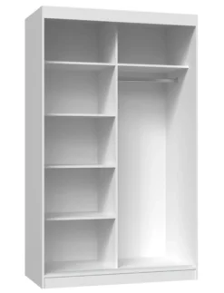 Armadio ad ante scorrevoli 120x200 cm specchiato bianco AT4