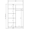 Armadio ad ante scorrevoli 120x200 cm specchiato antracite AT4
