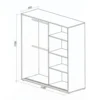 Armadio ad ante scorrevoli 200x210x60 cm noce, beige e verde oliva AU47