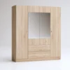 Armadio 4 ante battenti e 2 cassetti 160x181x52 cm rovere AG49