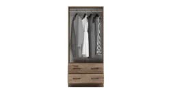 Armadio 2 ante battenti e 2 cassetti moderno 80x181x52 cm marrone AG50