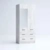 Armadio 2 ante battenti e 2 cassetti moderno 80x181x52 cm bianco legno AG50