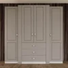 Armadio 4 ante battenti in stile classico 210x205 cm beige a 3 moduli AI22