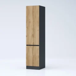 Armadio 2 ante battenti moderno 45x200x52 cm rovere e antracite AG54