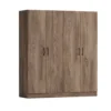 Armadio 4 ante battenti 160x181x52 cm marrone AG43
