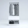 Armadio 4 ante e 1 cassetto 90x200x52 cm bianco lucido AG55