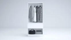 Armadio 4 ante e 1 cassetto 90x200x52 cm bianco lucido AG55