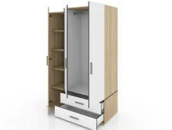 Armadio 3 ante in rovere/bianco AI1019