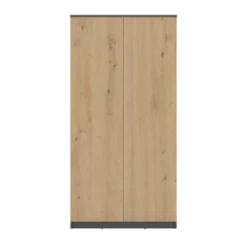 Armadio 2 ante 90x180 cm con ripiani interni rovere e antracite AT9