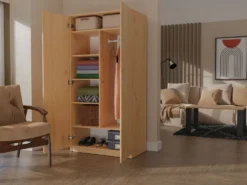 Armadio 2 ante 90x180 cm con ripiani interni rovere AT9