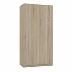 Armadio 2 ante 90x180 cm con ripiani interni rovere chiaro AT9