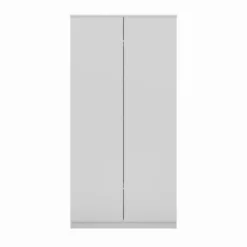 Armadio 2 ante 90x180 cm con ripiani interni bianco opaco AT9
