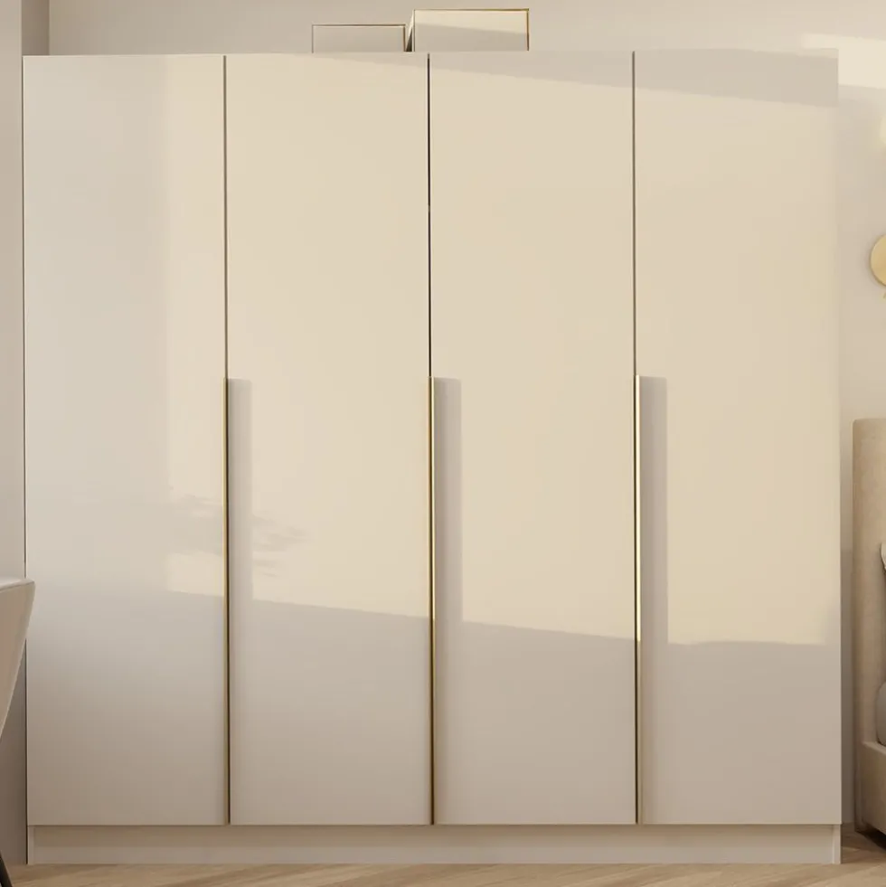 Armadio 4 ante 200x200 cm design elegante beige cashmere AT18
