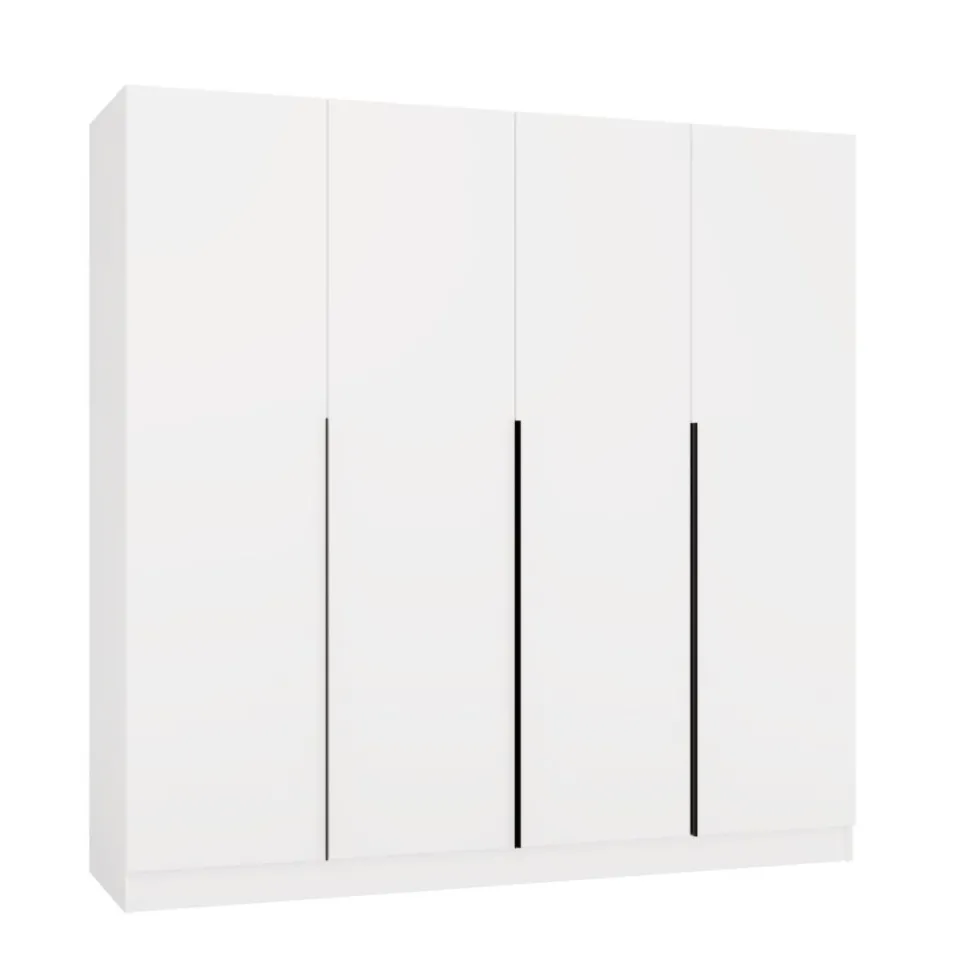 Armadio 4 ante 200x200 cm design elegante bianco opaco AT18