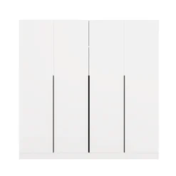 Armadio 4 ante 200x200 cm design elegante bianco opaco AT18