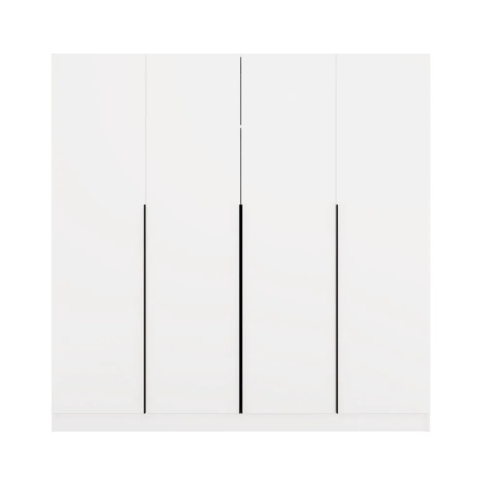Armadio 4 ante 200x200 cm design elegante bianco opaco AT18