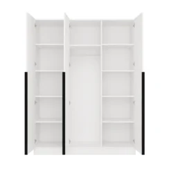 Armadio 3 ante 150x200 cm design elegante bianco opaco AT17