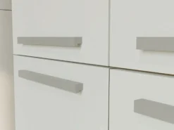 Armadio bagno salvaspazio 60x174 cm con 2 cesti portabiancheria bianco e rovere ABT3