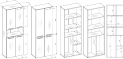 Armadio bagno salvaspazio 60x174 cm con cesto portabiancheria bianco e rovere ABT2