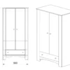 Armadio economico 2 ante in rovere scuro AI1015
