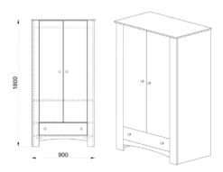 Armadio economico 2 ante in rovere scuro AI1015