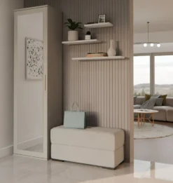 Armadio guardaroba per ingresso beige cashmere MIT4