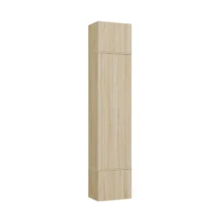 Armadio guardaroba 50x238 cm per ingresso rovere chiaro e grigio MIT16