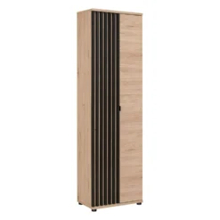Armadio moderno 2 ante battenti 202x60 rovere e nero AP4