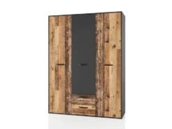 Armadio moderno a tre ante battenti e tre cassetti 150x200 AI21