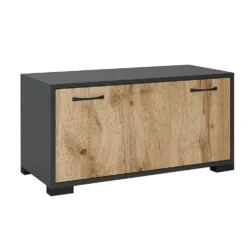 Armadio scarpiera bassa in antracite e rovere naturale ASG5
