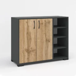 Armadio scarpiera in antracite e rovere naturale ASG4