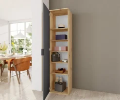 Armadio scarpiera 45x184 cm rovere e grafite 5 ripiani ASI4